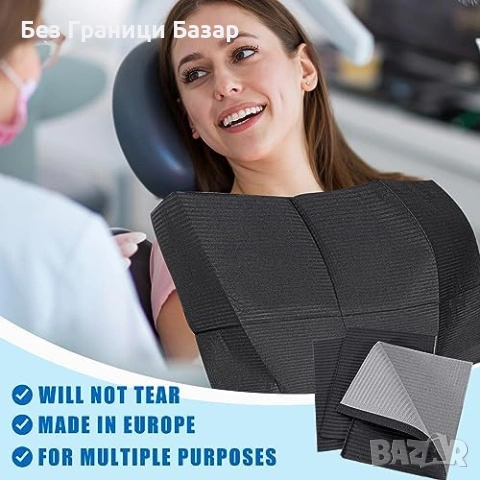 Нови Черни еднократни стоматологични лигавници 250 броя 33 x 45.5 см подложки за зъболекар и татуист, снимка 4 - Други - 54059424