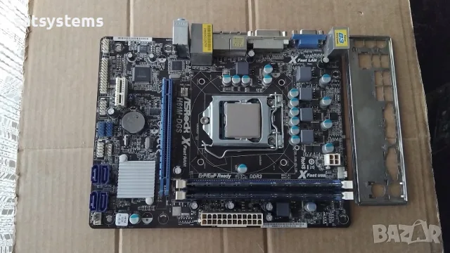 Дънна платка ASRock H61M-DGS Socket LGA1155 CPU+FAN+RAM, снимка 3 - Дънни платки - 55341718