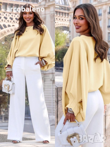 Дамска блуза с буфан ръкав Lisonn, 4цвята , снимка 5 - Блузи с дълъг ръкав и пуловери - 54150079