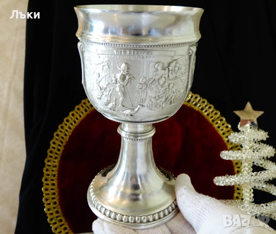 Калаена чаша с картини Цигуларят,Гайдарят,Юнкерът. , снимка 10 - Антикварни и старинни предмети - 54555805