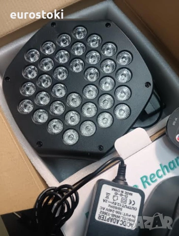 Акумулаторни RGB диско светлини Litake, комплект от 4 LED прожектора, безжчини сценични светлини, снимка 8 - Прожектори - 54628936