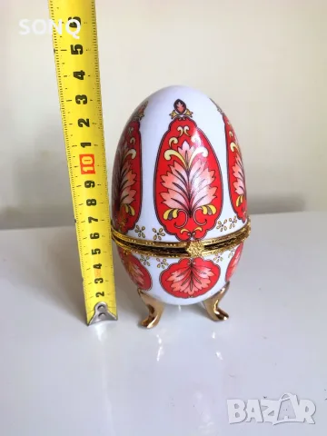 Прекрасно Порцеланово Яйце Кутия За Бижута, снимка 6 - Други ценни предмети - 55363048