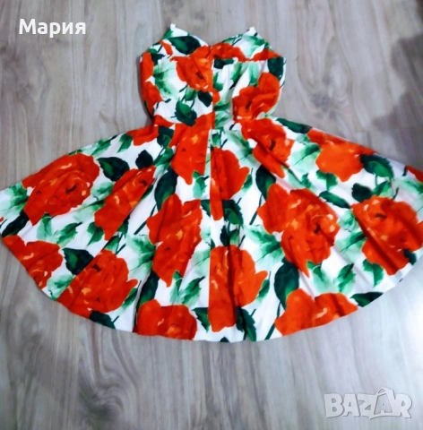 Дамска рокля с рози, снимка 4 - Рокли - 54402141