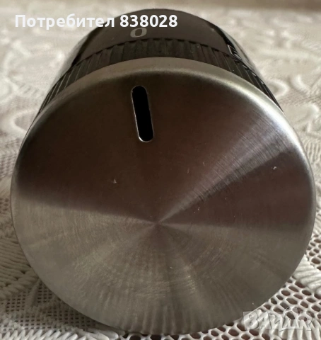 Пуш бутон-врътка черна с чело-(inox) d33x50mm