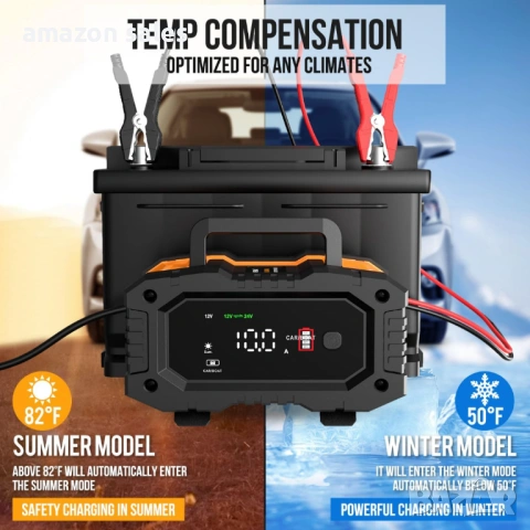 NEXPEAK NC202 10-Amp зарядно устройство за батерии 12V 24V LiFePO4 оловно-киселинни 8-степенно, снимка 5 - Аксесоари и консумативи - 54575096