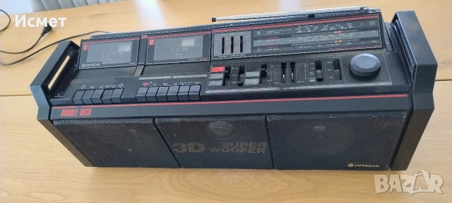 Hitachi TRK-3D8E ретро касетофон / boombox – 80-те (Japan vintage), снимка 6 - Радиокасетофони, транзистори - 54721807