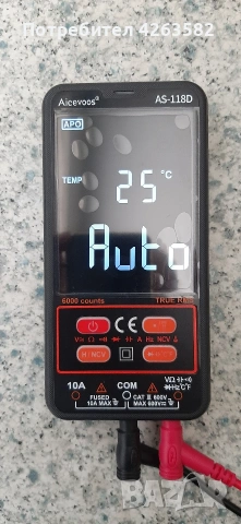 Интелигентен мултимер AS-118D, снимка 5 - Друга електроника - 53986624