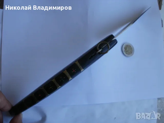 Сойка български голям 34 см. стар от рог джобен нож Габрово ножче, снимка 6 - Ножове - 55337254