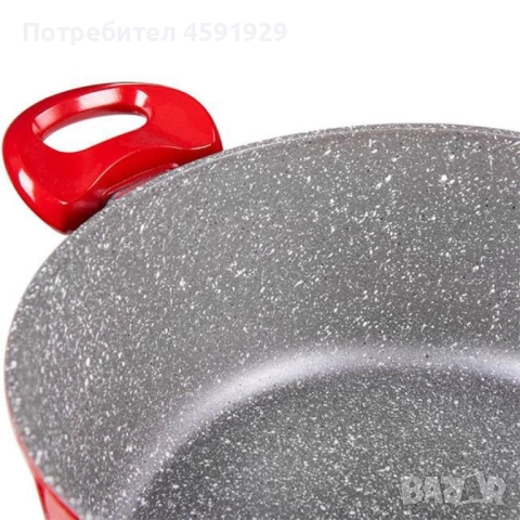 Тенджера Voltz , 2.2л./4л./6.5л.,  Мраморно покритие, Индукция, Червен, снимка 5 - Съдове за готвене - 54728271