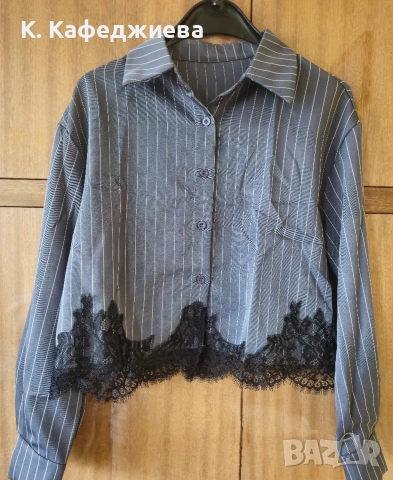 Дамска риза с дантела, снимка 2 - Ризи - 55204624