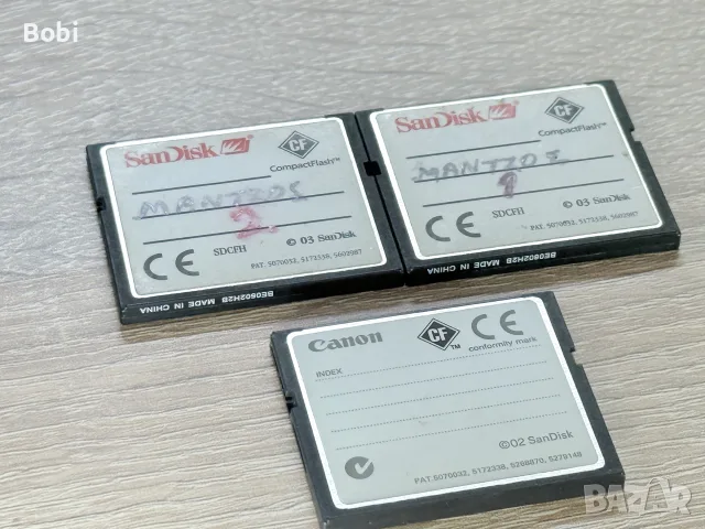 3 броя CompactFlash (CF) карти – 2× SanDisk Ultra II 2GB + Canon FC-32M , снимка 3 - Чанти, стативи, аксесоари - 55310829