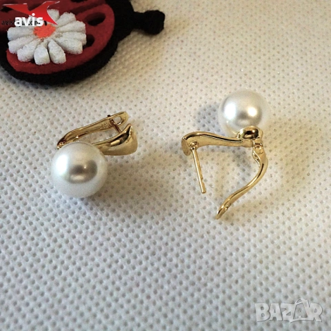 Обеци с 14К златно покритие 2141908, снимка 2 - Обеци - 54362935