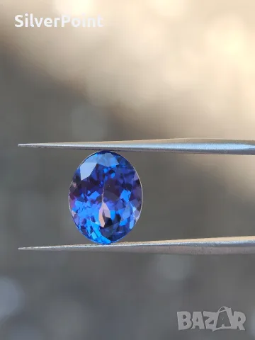 Танзанит 3.62ct чист на лупа с швейцарски сертификат 