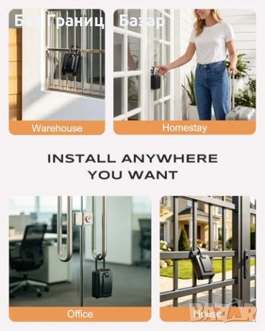 Нова кутия Сейф за ключове Mohard за врата, ограда, Airbnb, дом и офис, без пробиване, снимка 6 - Други стоки за дома - 55122807