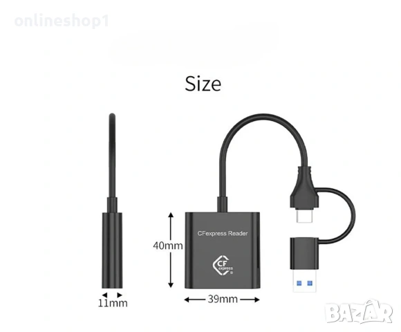 Високоскоростен четец за карти CFexpress Type B, USB 3.2 Gen 2, 10Gbps, снимка 6 - Чанти, стативи, аксесоари - 54824998