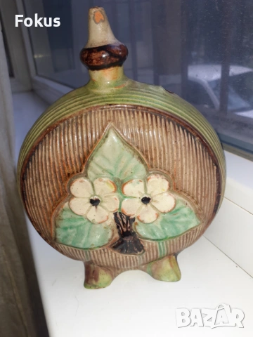 Стар български възрожденски павур керамика бъклица крондир, снимка 7 - Антикварни и старинни предмети - 54070470