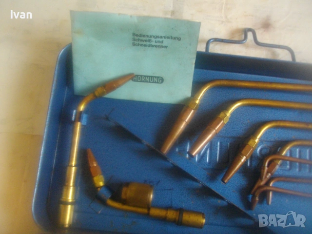HORNUNG Старо качество НЕМСКИ комплект ГОРЕЛКИ за оксижен газо-пламъчно рязане заваряване спояване , снимка 4 - Други инструменти - 54071782
