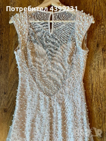 Луксозна дизайнерска бална рокля с перли и кристали - S/M, снимка 7 - Рокли - 54203219