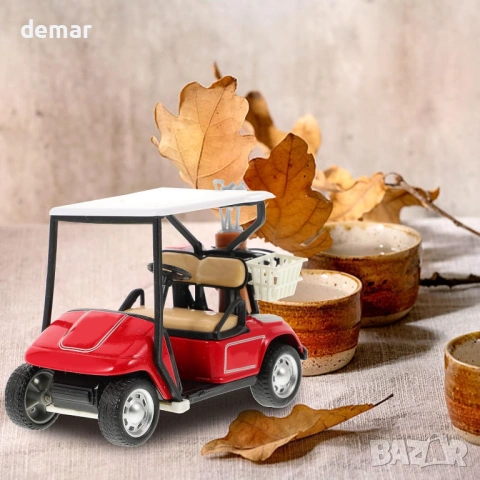 Миниатюрна играчка - голф количка, лят модел голф количка в мащаб 1:36, червена, снимка 3 - Коли, камиони, мотори, писти - 54105586