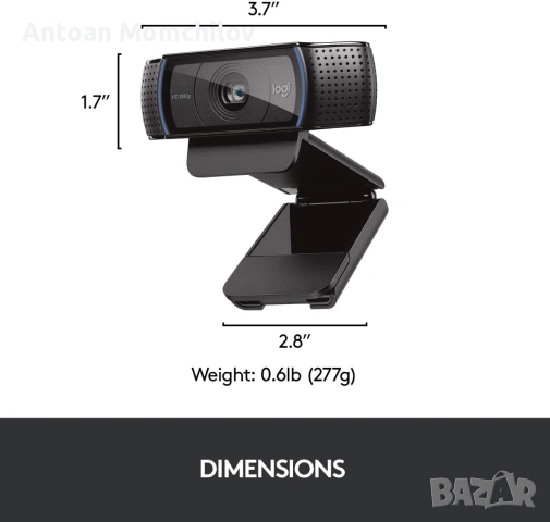 Уеб камера Logitech C920 Pro HD 1080p, снимка 8 - Камери - 55092053