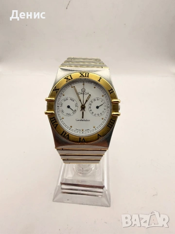 Omega Constellation Manhattan Day-Date Quartz – 18K Gold Bezel & Original Bracelet, снимка 3 - Мъжки - 54894193