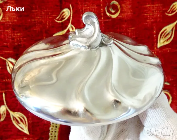 Калаена захарница 500 мл.,Art Nouveau,печат,калаена сватба. , снимка 5 - Антикварни и старинни предмети - 55446430