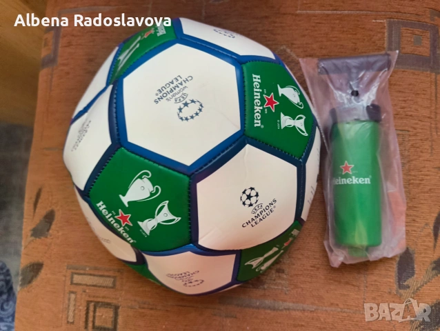 Футболна топка UEFA Heineken, с помпичка
