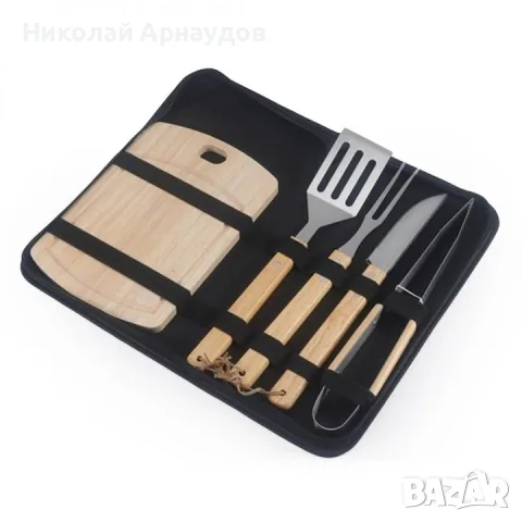 Комплект прибори за барбекю  Voltz OV51710B, 6 части, Неръждаема стомана, Чанта за съхранение,, снимка 2 - Барбекюта - 55618515