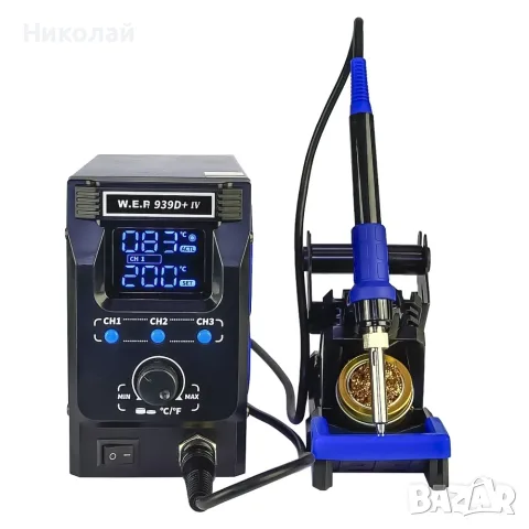 Станция за запояване WEP 939D+IV, поялник, дигитален дисплей, нагревателен елемент Hakko, 3 режима
