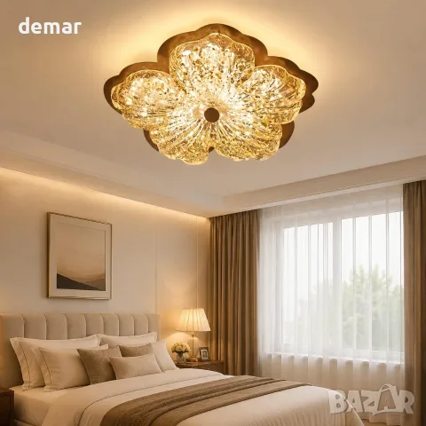 LED таванна лампа цвете 72 W с дистанционно, приложение и димиране 40 см с цветова температура
