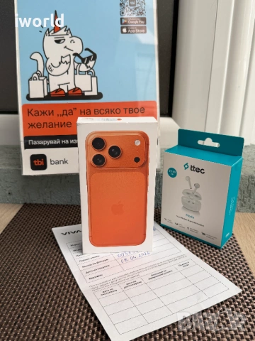 НОВ❗️24М ГАРАНЦИЯ❗️ iPhone 17 Pro ❗️Лизинг от 48€/мес ❗️Cosmic Orange  256Gb⚠️+ безжични слушалки! 