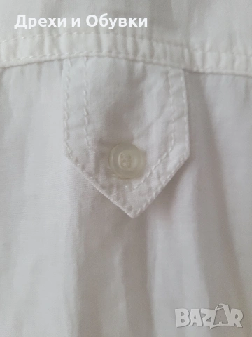 Дълга бяла риза памучна материя Италия , снимка 4 - Ризи - 54157837