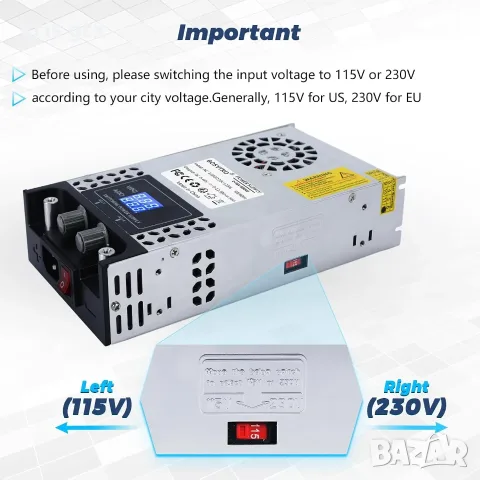 BOSYTRO лабораторно захранване 0-48V 0-12.5A SMPS Max 600W