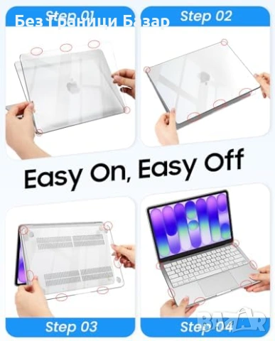 Нов Прозрачен Защитен Калъф + Покритие за Клавиатура MacBook Neo 13 A3404 кейс лаптоп, снимка 8 - Калъфи, кейсове - 54723904