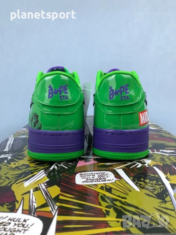 Marvel x BAPE Bapesta "Hulk" – Premium Streetwear Collector Edition | Размери 36-46, снимка 4 - Маратонки - 54669971