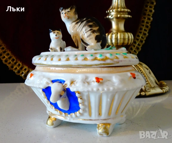 Порцеланова кутия за бижута Conta & Boehme,котки,Елен.  , снимка 2 - Антикварни и старинни предмети - 54271516