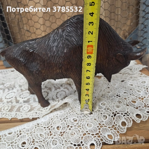 Дървен бик, снимка 6 - Статуетки - 55038273