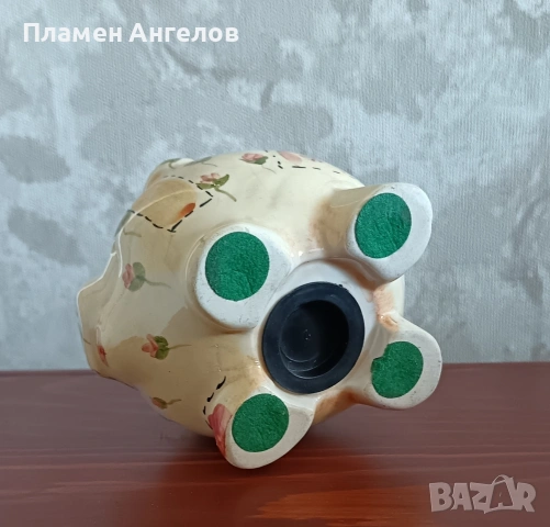 Винтидж керамична касичка"Прасенце" с флорални мотиви 70те-80те години. , снимка 7 - Декорация за дома - 54435618