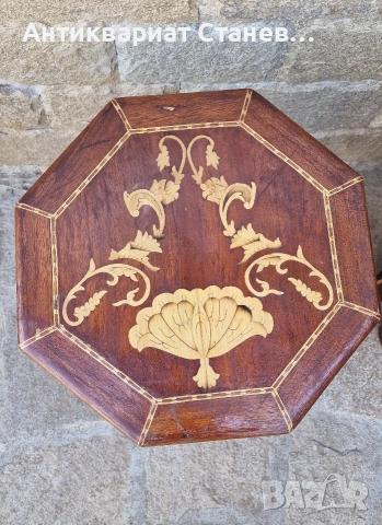 Ефектни инкрустирани дървени масички , снимка 3 - Маси - 54229960