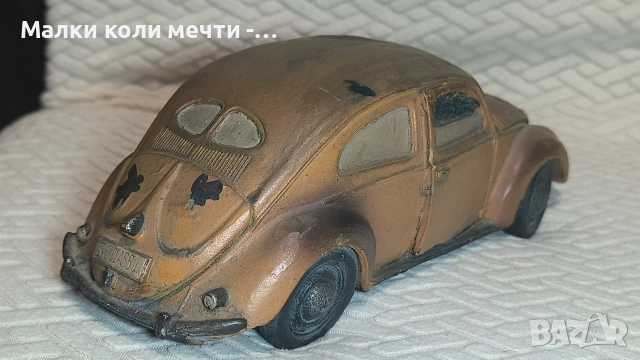 скулптура на Volkswagen Beetle - 21 см дължина , снимка 3 - Антикварни и старинни предмети - 54542488