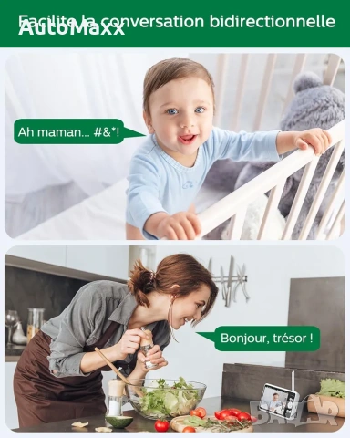 Бебешки монитор 5 инча 720P HD IPS екран видео монитор Sebikam, снимка 5 - Други - 54164032