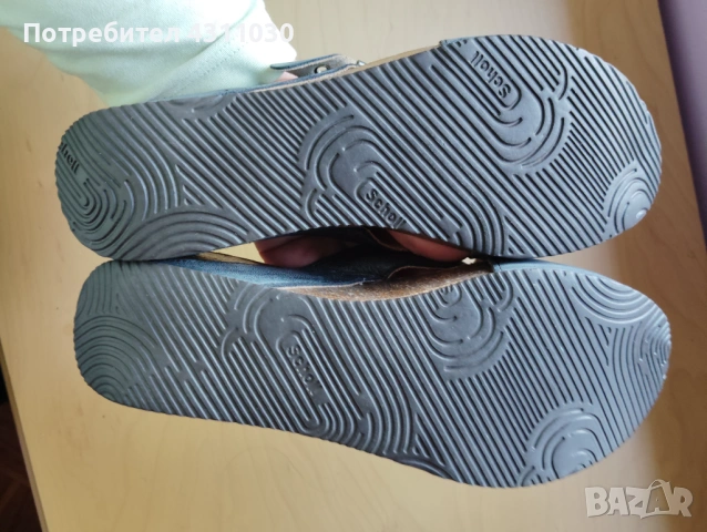 Дамски чехли Scholl естествена кожа 41 номер като ново, сиви, снимка 12 - Чехли - 53166140