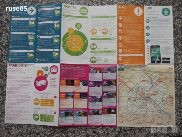 Карта "Paris-Tourisme-Transport - 2014 г.", снимка 4 - Други - 54881399