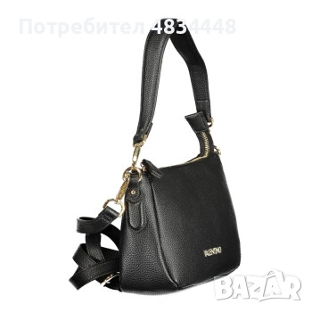 Дамска чанта тип "багет" Valentino Never – Черна / Златисти детайли, снимка 2 - Чанти - 54633374