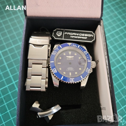 Продавам каса и верижка за часовник Pagani Design и циферблат Invicta 