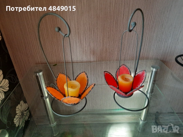 Декоративни свещници-цветя, снимка 3 - Декорация за дома - 54803322