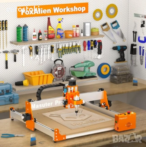 CNC фреза FoxAlien Masuter Pro 4040, CNC рутер, подобрена 3-осна фреза за дърво, метал, акрил, MDF, снимка 5 - Други машини и части - 54879724
