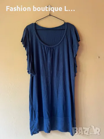 2.5 широка памучна рокля в син цвят с плетка около врата L / XL размер 👗