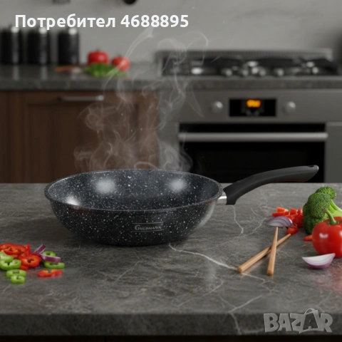 Уок тиган Goldmann GM 1302-26, 26x7см., Алуминий, Мраморно покритие