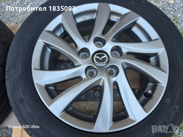 Лети джанти 16ки 5х114.3 Mazda + летни гуми 205/55/16, снимка 7 - Гуми и джанти - 54691692